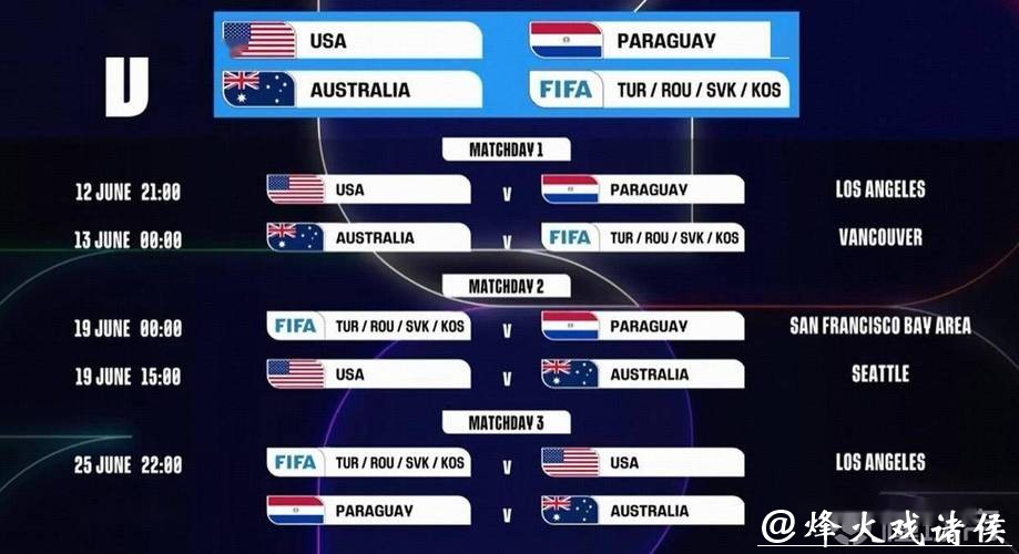 2026世界杯详细赛程安排